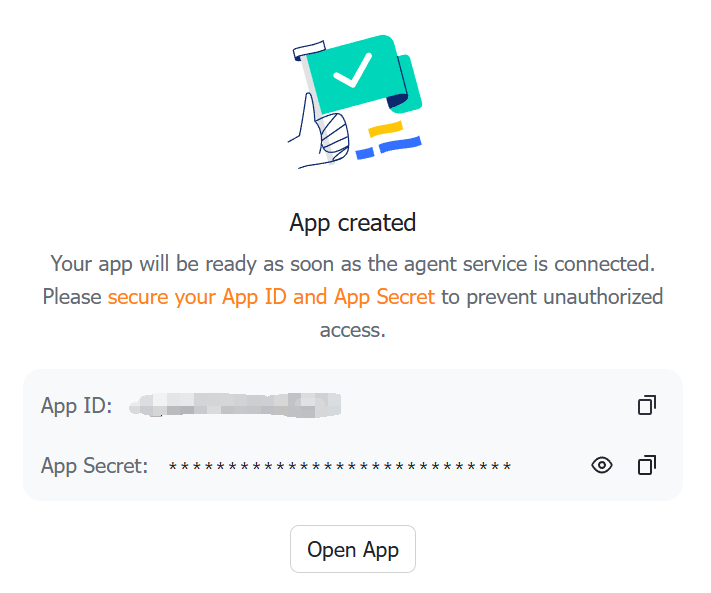 Copy the Feishu App ID and App Secret